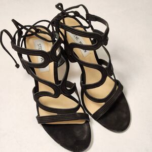 Steve Madden 'Ava' Sandal, Black Suede, Womens Size 7 M